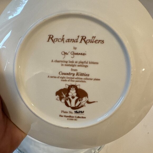 The Hamilton collection cat plate country kitties1988 Gerardi Rock and Rollers - Picture 7 of 14